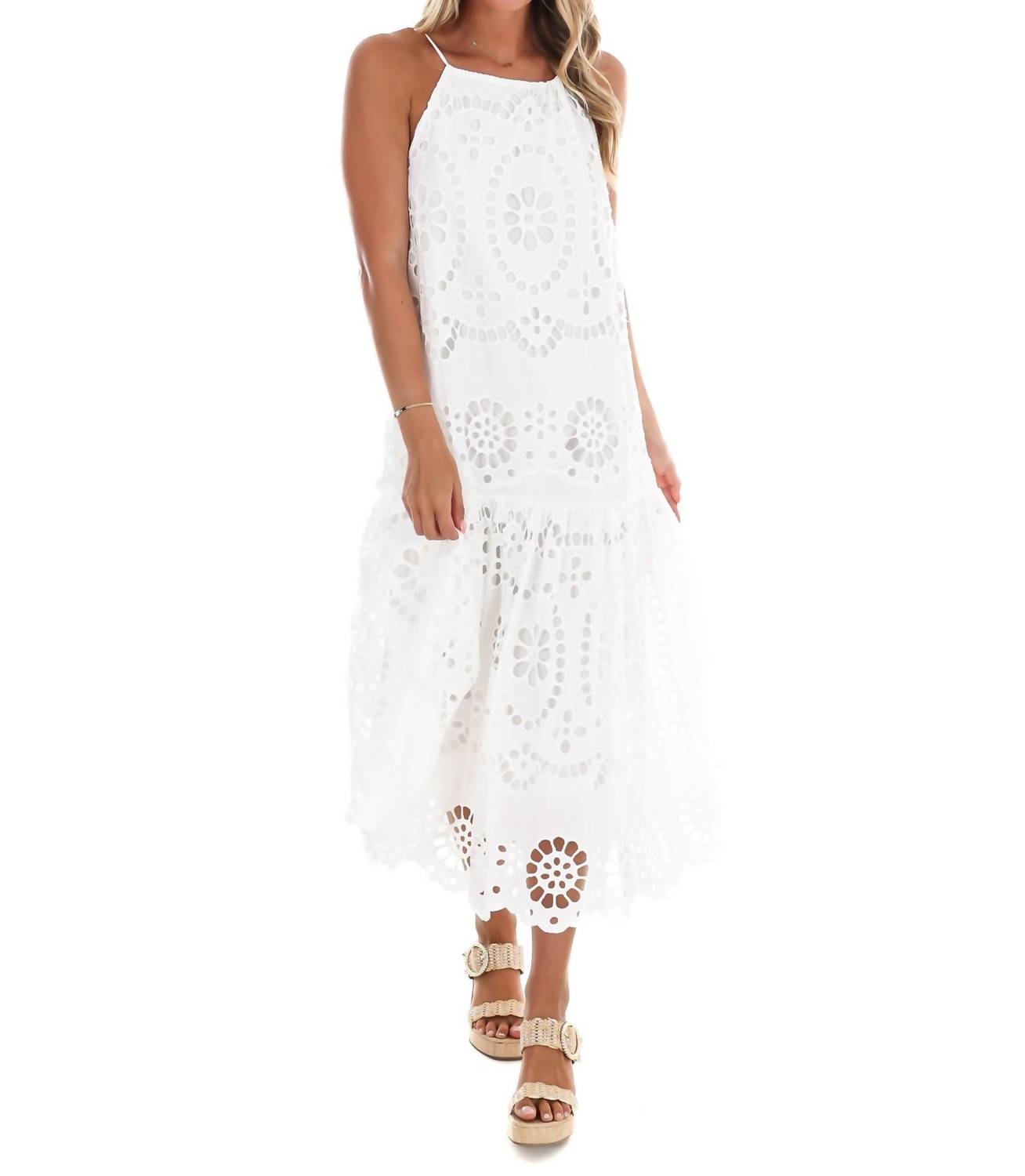 Heyson - Perfect Together Eyelet Halter Midi Dress