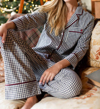 Marea - Gingham Flannel Pajama Set