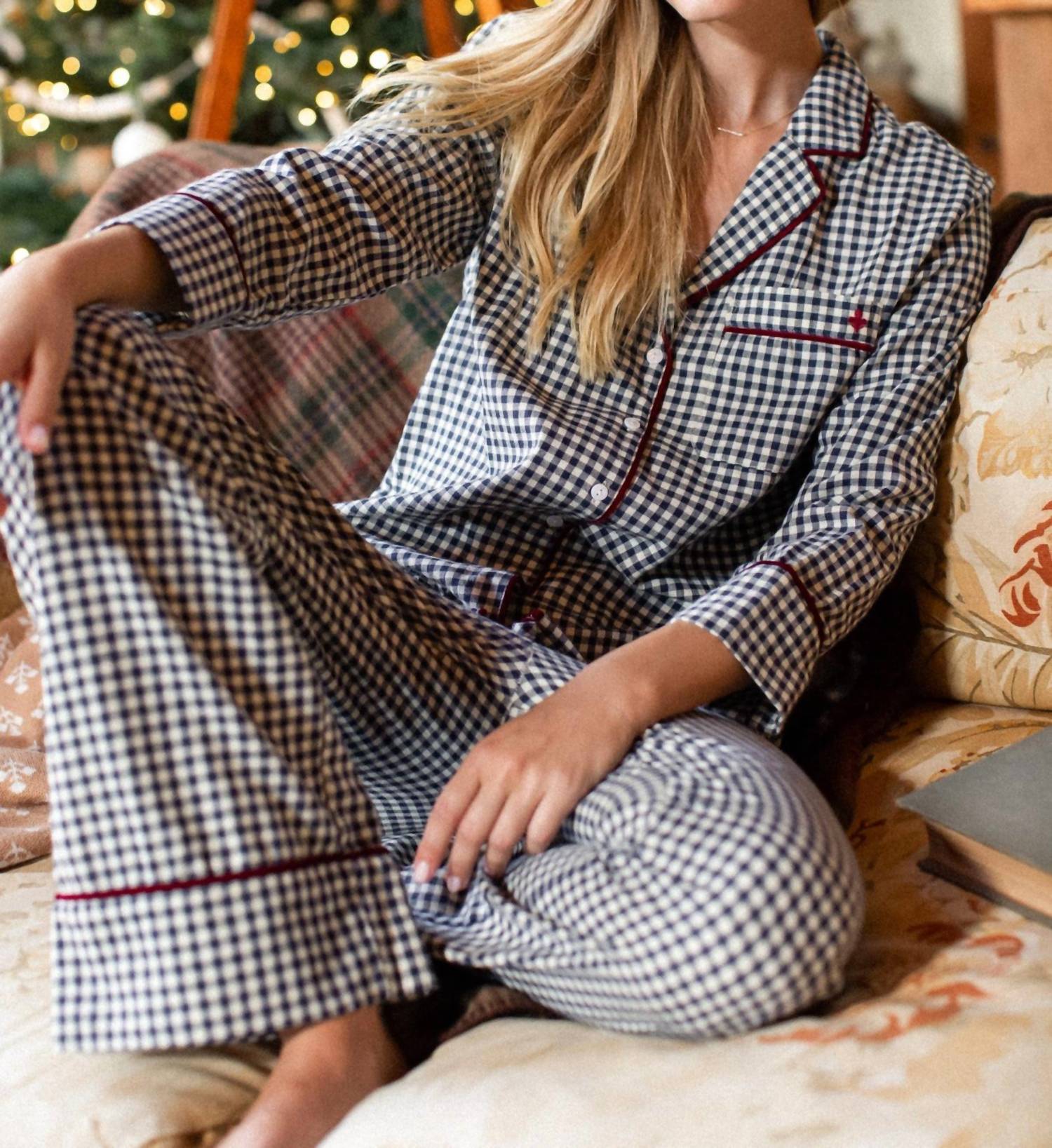 Marea - Gingham Flannel Pajama Set