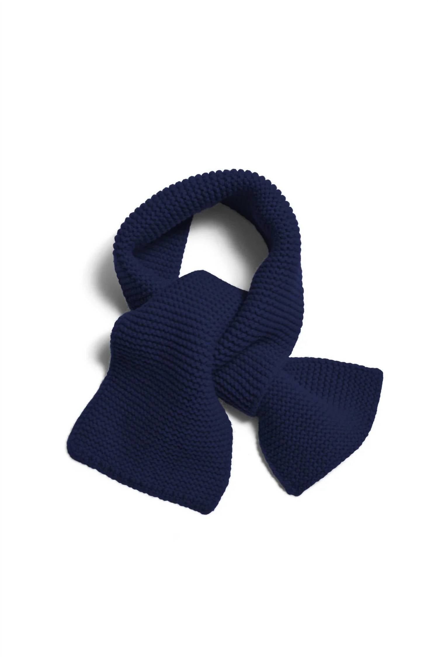 DEMYLEE New York Women's Cadfan Mini Scarf in navy wool - women's scarf