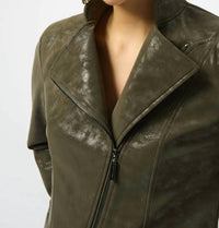 Joseph Ribkoff - Long Sleeve Faux Suede Moto Jacket