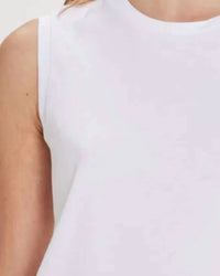Goldie Lewinter Organic Sleeveless Tee in white - women's shirt - detail view