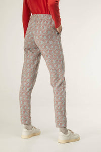 Compania Fantastica Cotton Terry Joggers in tiger print - women's pants - detail view
