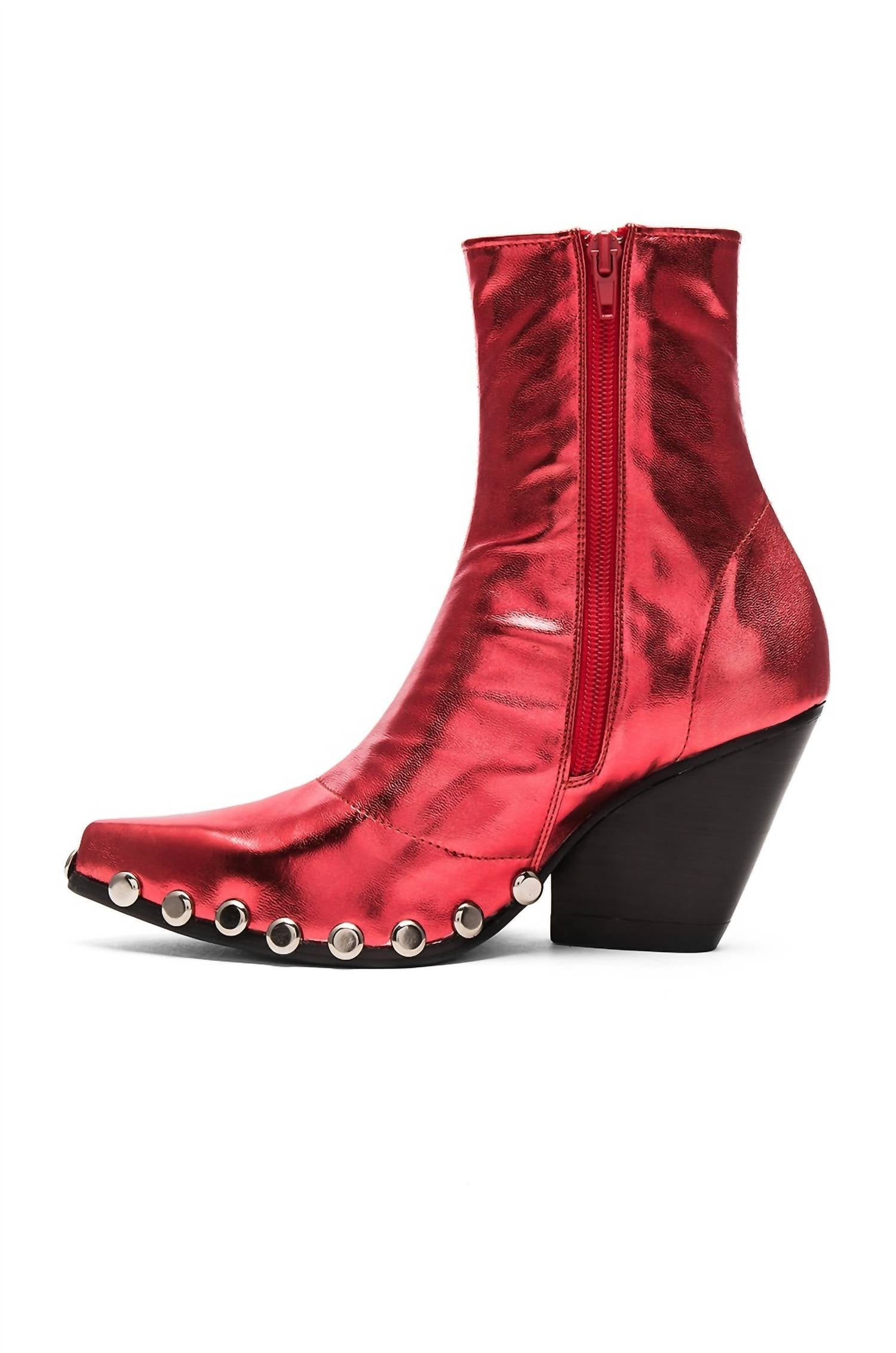 Jeffrey Campbell Women's Walton St Booties in red metallic silver - women's shoe - view 4