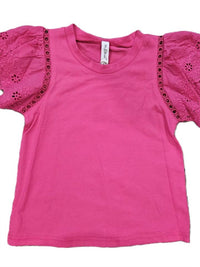 Ml Kids - Girl's Eyelet Sleeve Top
