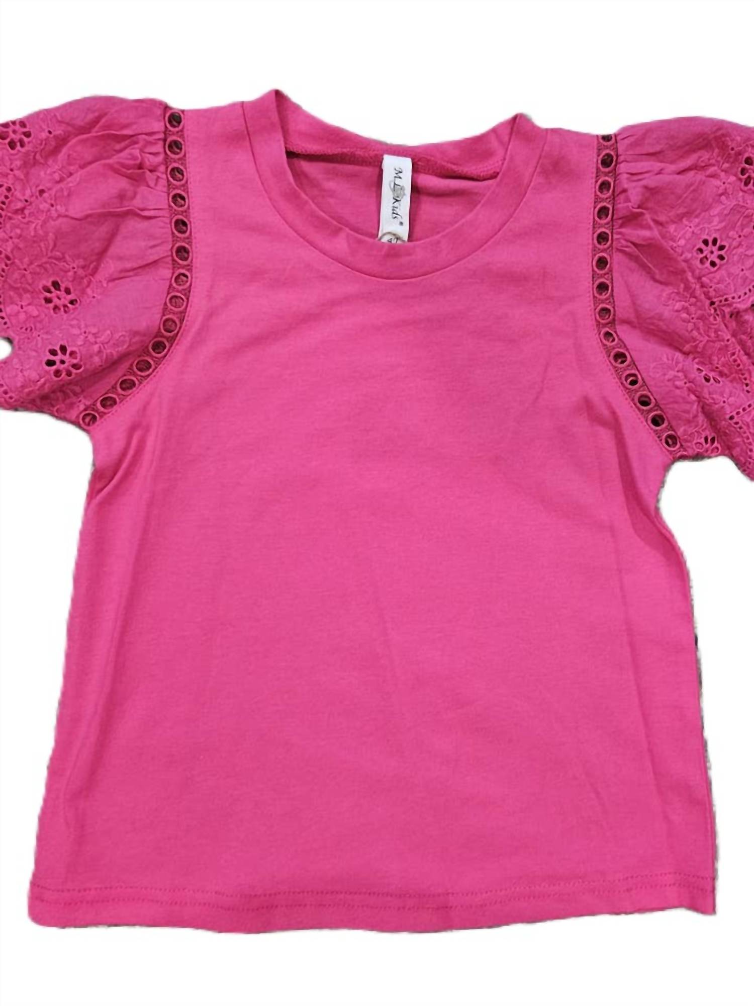 Ml Kids - Girl's Eyelet Sleeve Top