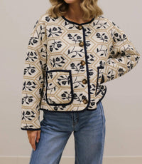 Entro - Portman Quilted Embroidered Floral Jacket