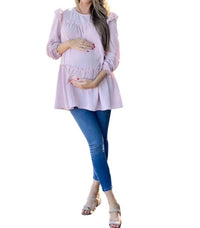 Liv Maternity - Ruffle Muslin Tunic