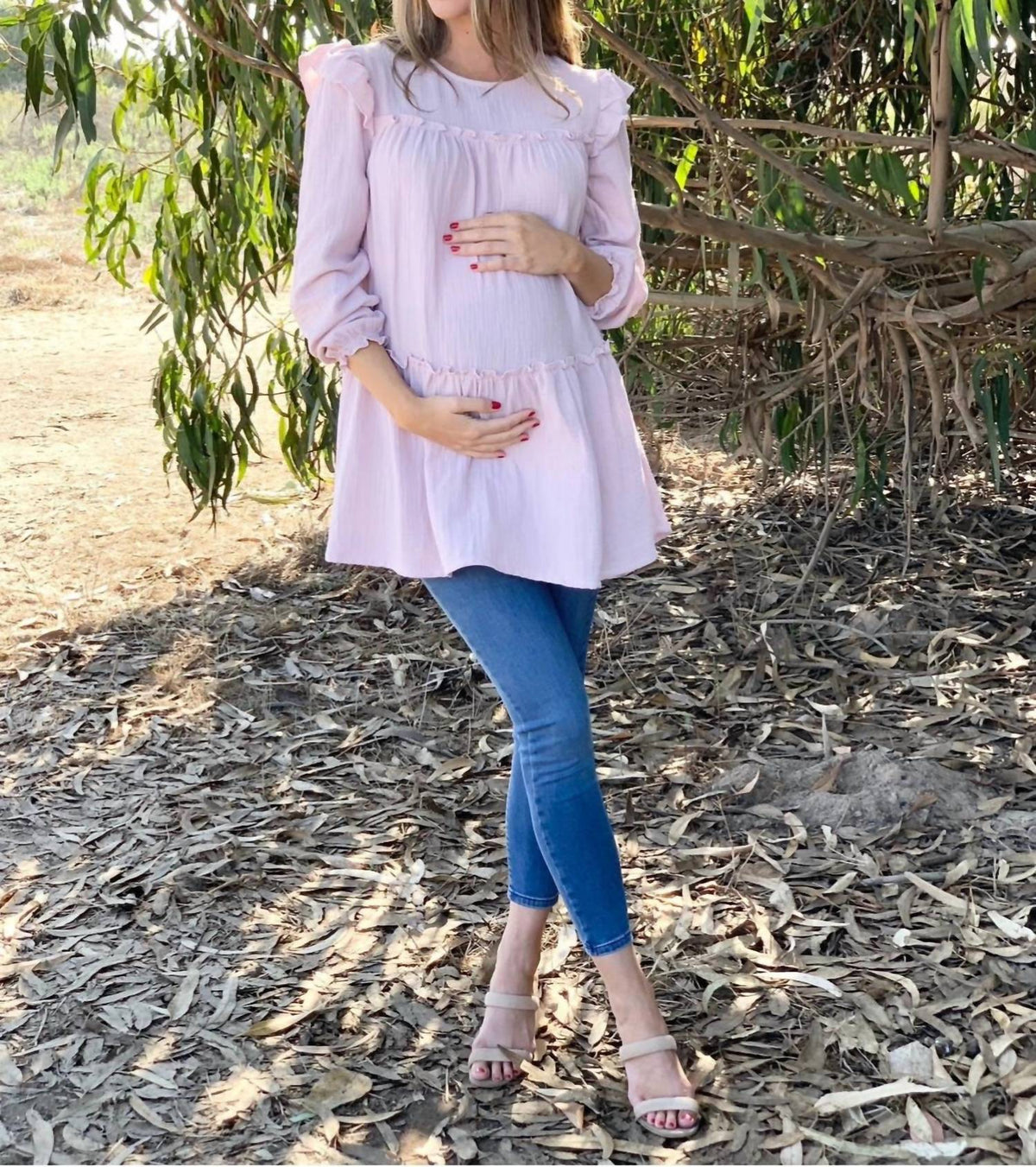 Liv Maternity - Ruffle Muslin Tunic