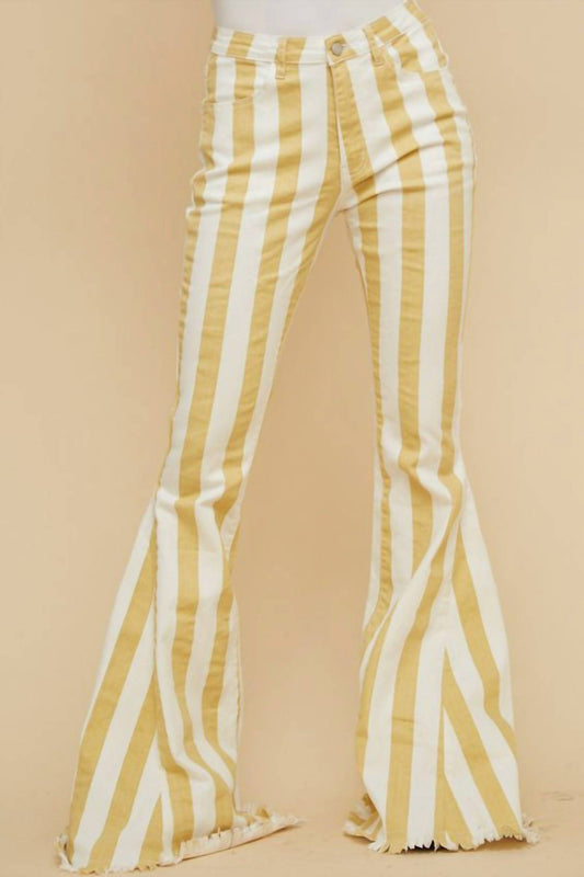 Saints & Hearts - STRIPPED BELL BOTTOM JEANS