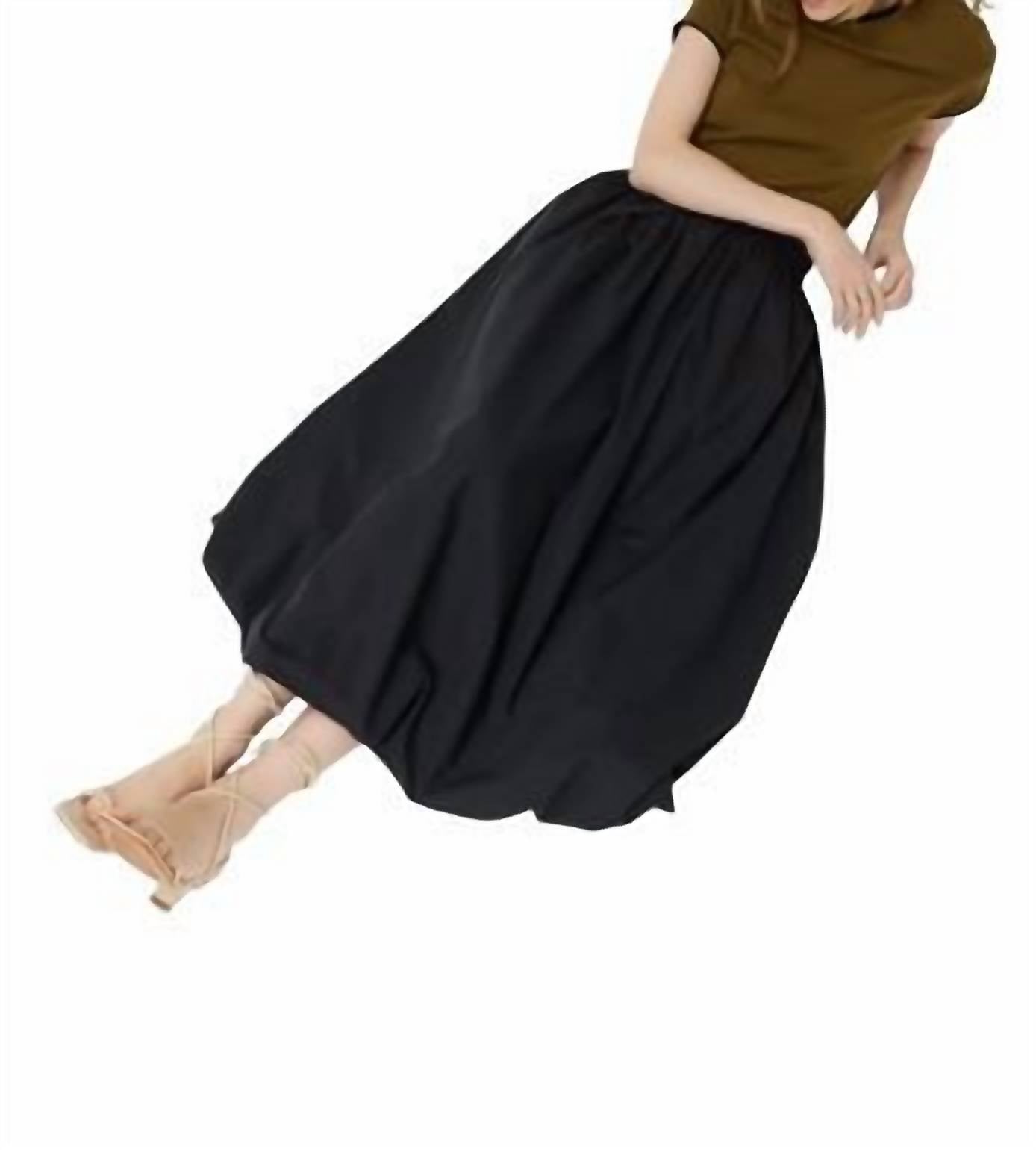 GRADE & GATHER BUBBLE MIDI SKIRT in black - women's skirt