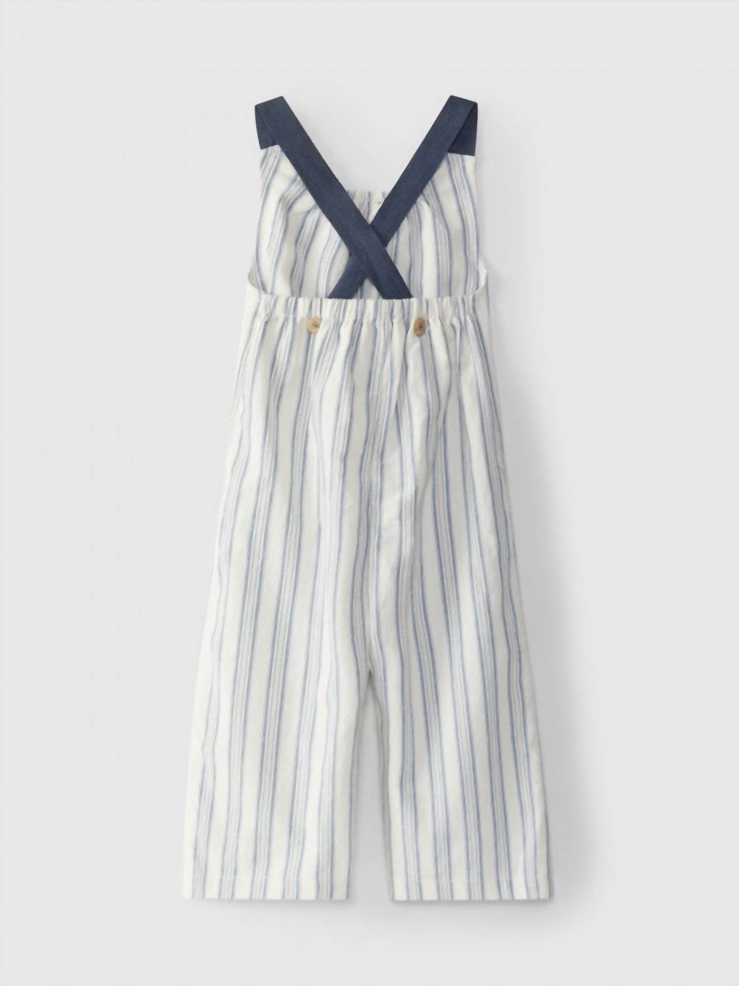 Laranjinha - Girl's Striped Dungarees