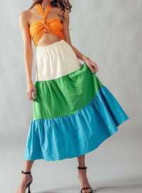 Akaiv - Saddle Color Block Dress