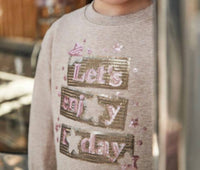 Mayoral - Girls Sequin Sweatshirt & Velvet Leggings Set