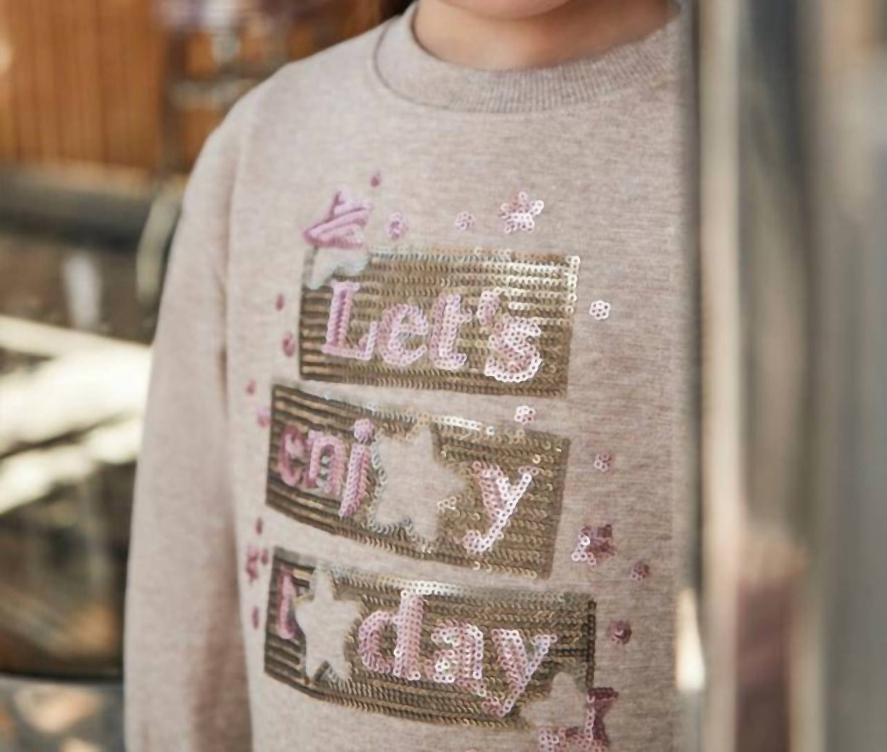 Mayoral - Girls Sequin Sweatshirt & Velvet Leggings Set
