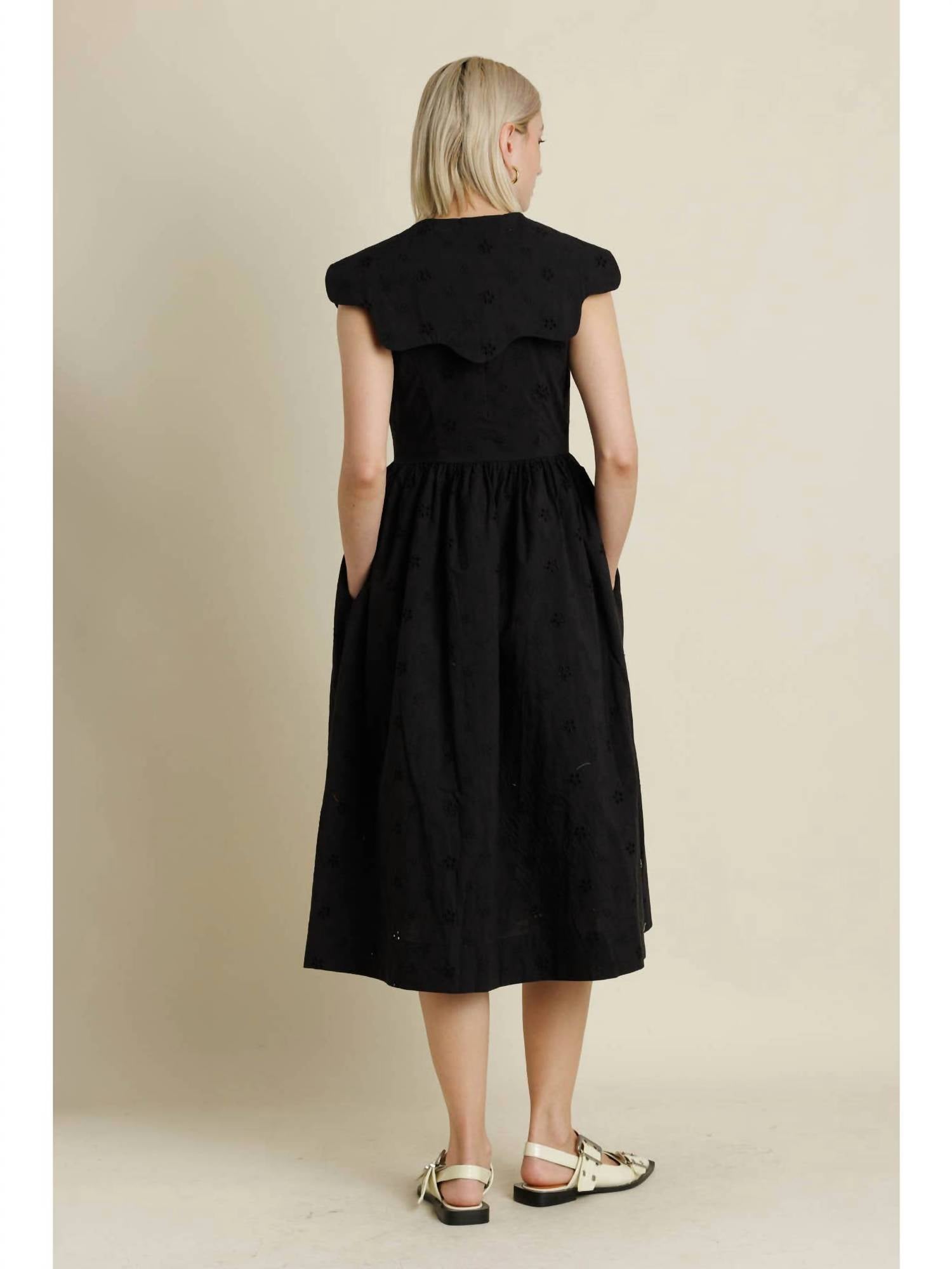 Aureum Walk On By Midi Dress in black - women's dress - detail view