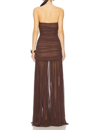 RETROFETE Adele Dress in dark chocolate - women's dress - alternate view