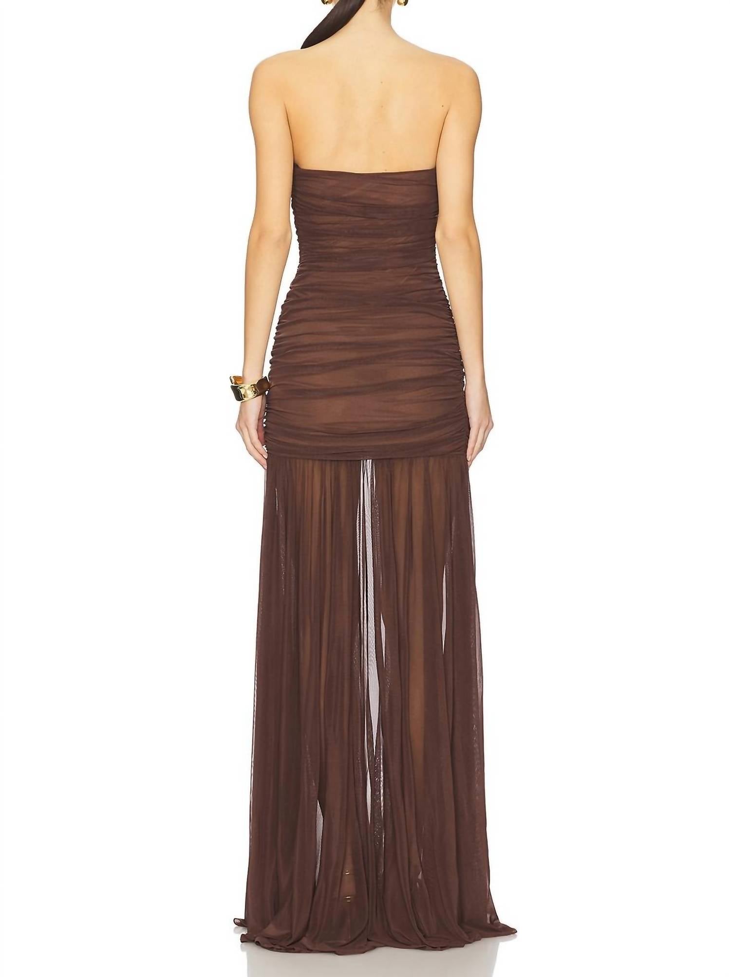 RETROFETE Adele Dress in dark chocolate - women's dress - alternate view