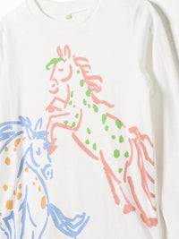 Stella Mccartney - Girl's Long Sleeve Tee With Horse Sketch Print
