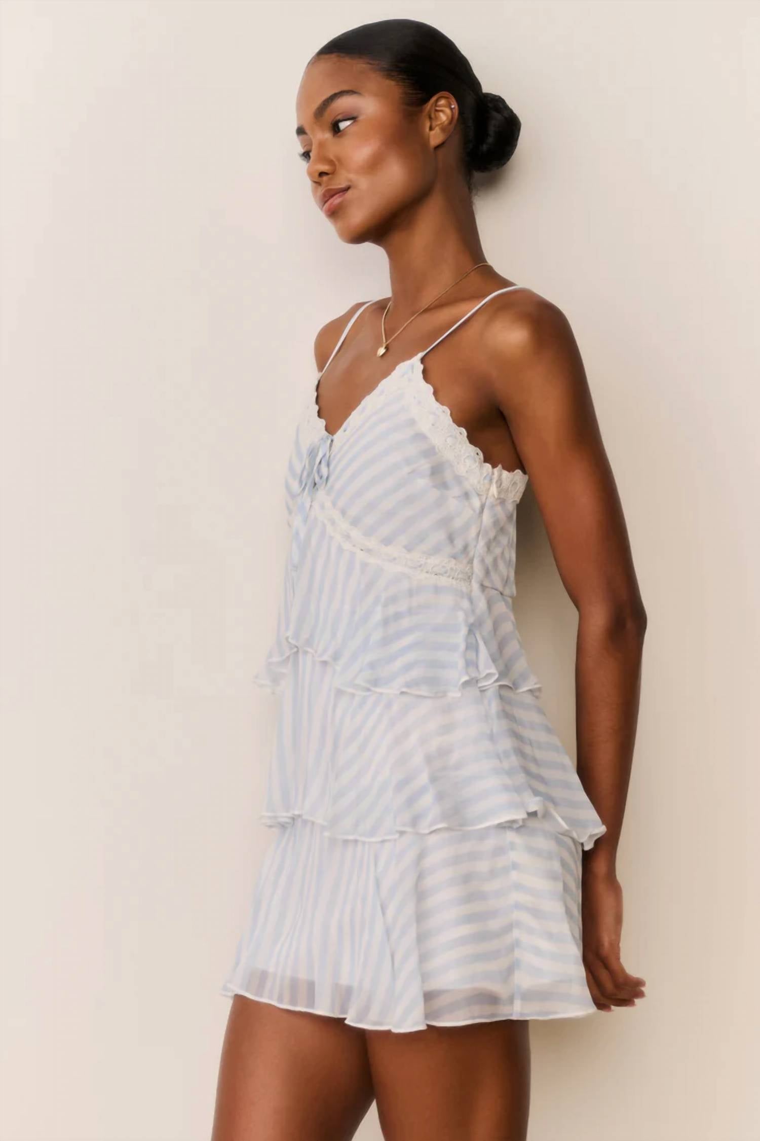 Loveshackfancy - Marlia Striped Chiffon Mini Dress