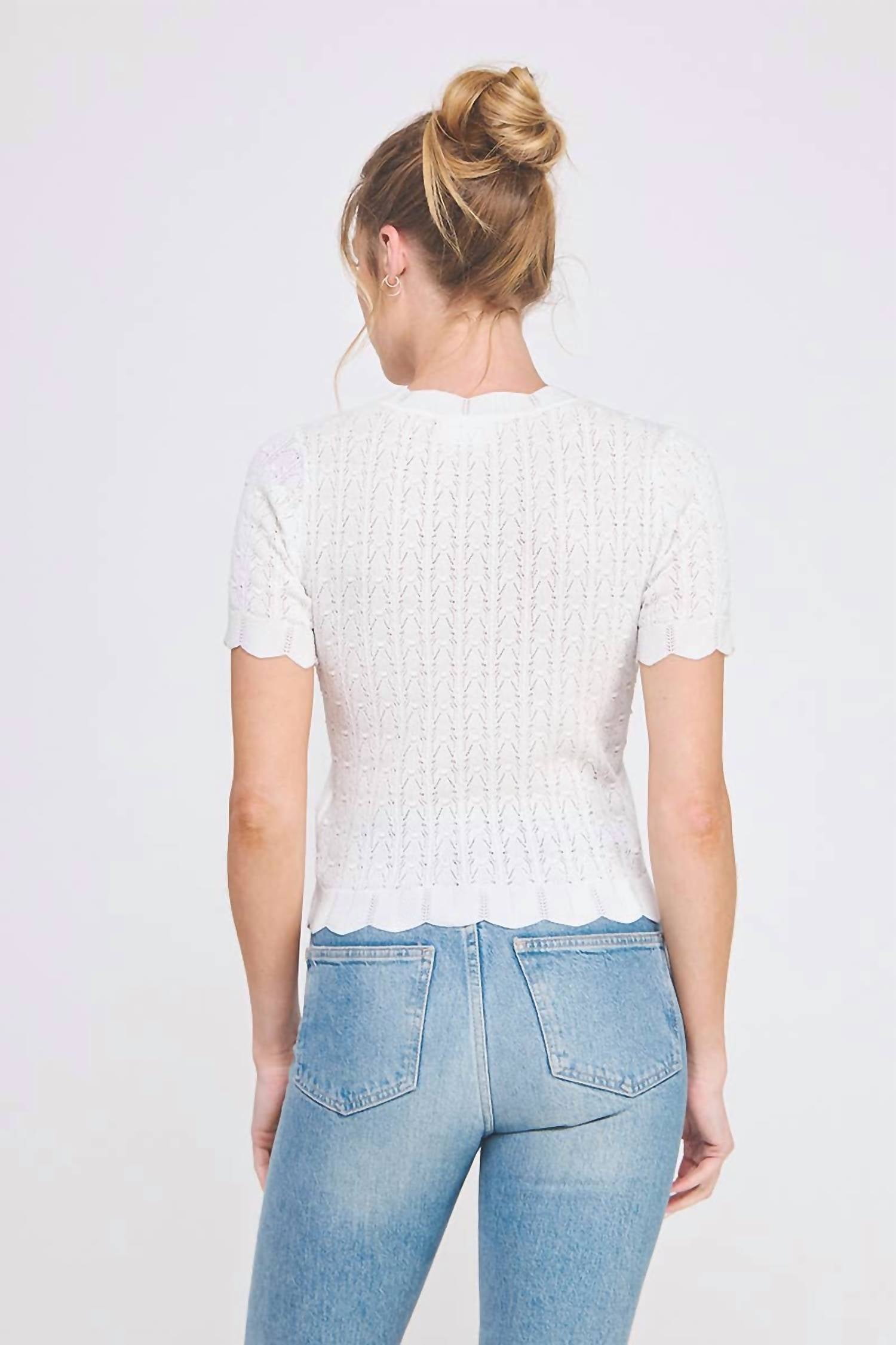 Allie Rose - Pointelle Knit Top