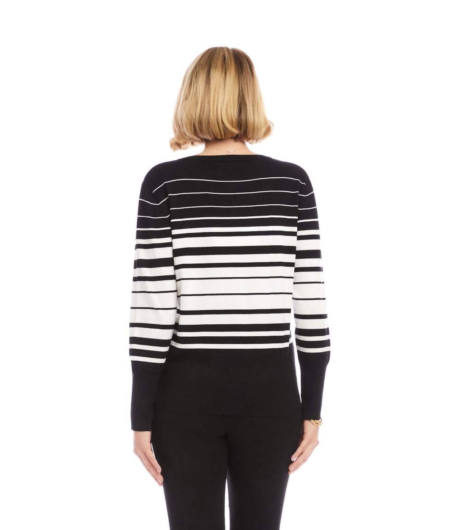 Karen Kane - Stripe Cardigan Sweater