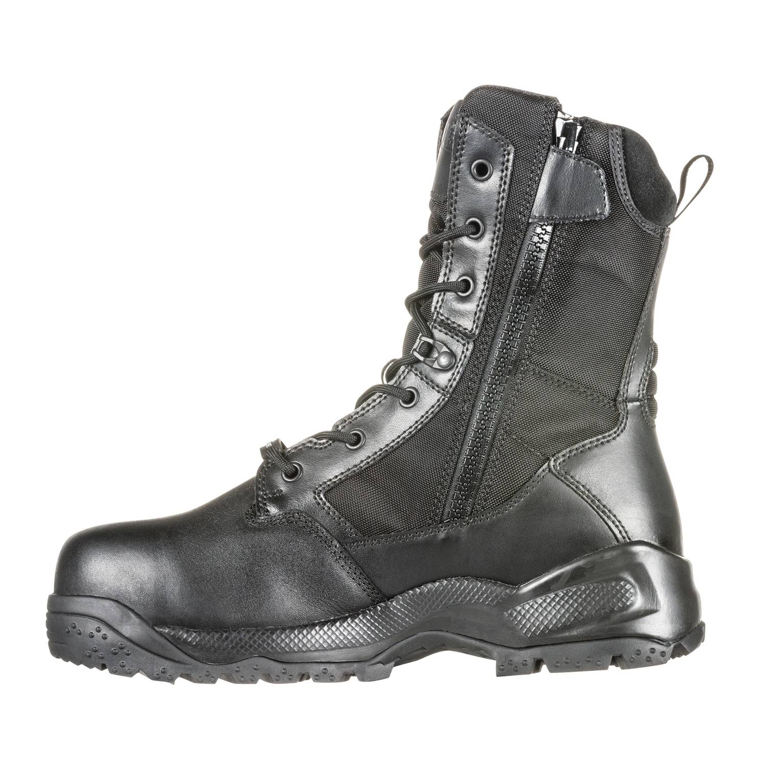 5.11 Men's A.t.a.c. 2.0 Shield Carbon Toe Waterproof 8" Work Boots in black - men's boots - detail view