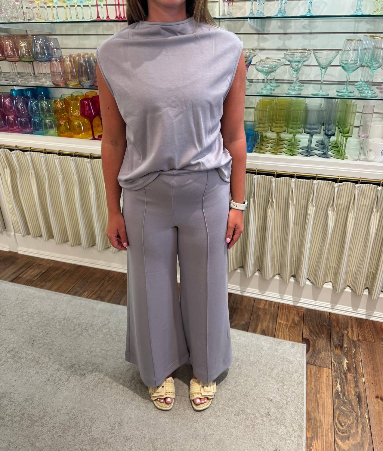 Ripley Rader - Scuba Cropped Wide Leg Pants