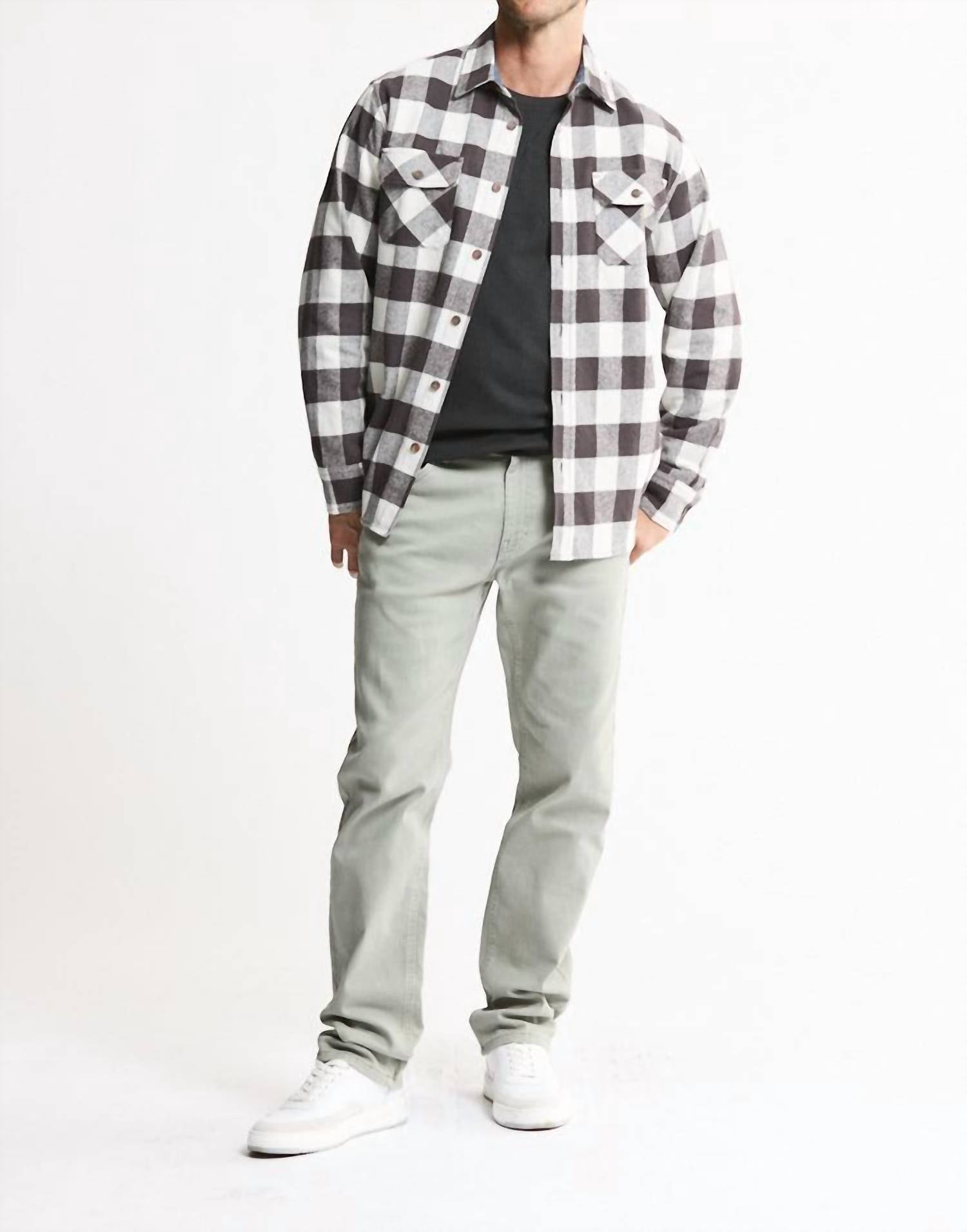 Jachs New York - Brawny Flannel Thermal Crewneck Shirt - 2-pack