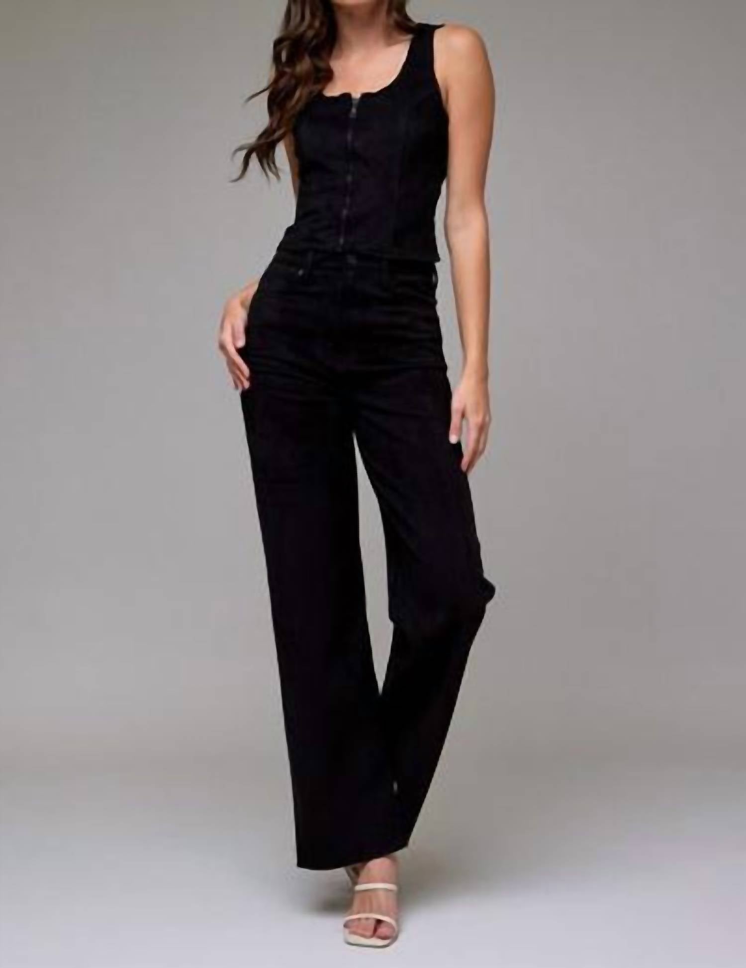 Hidden - Ella Suede Side Slit Pants