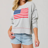 Shiraleah - American Flag Sweatshirt