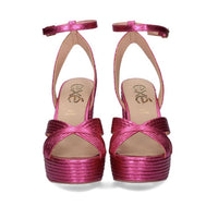 Exe Women's Ophelia Platform Block Heel in fuchsia snake - women's heels - alternate view