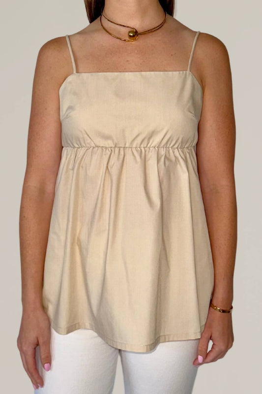 Nlt - Cotton Blend Poplin Babydoll Tank Top