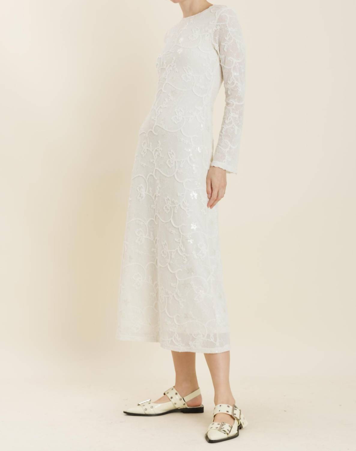 Aureum - Women's Floral Knit Maxi Dress