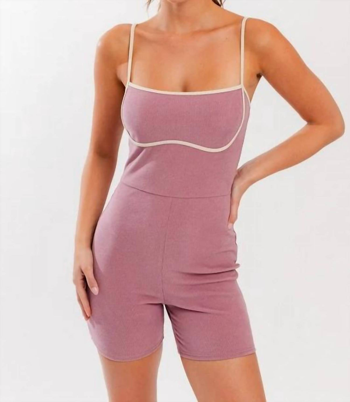 Le Lis - Contrast Binding Rib Romper