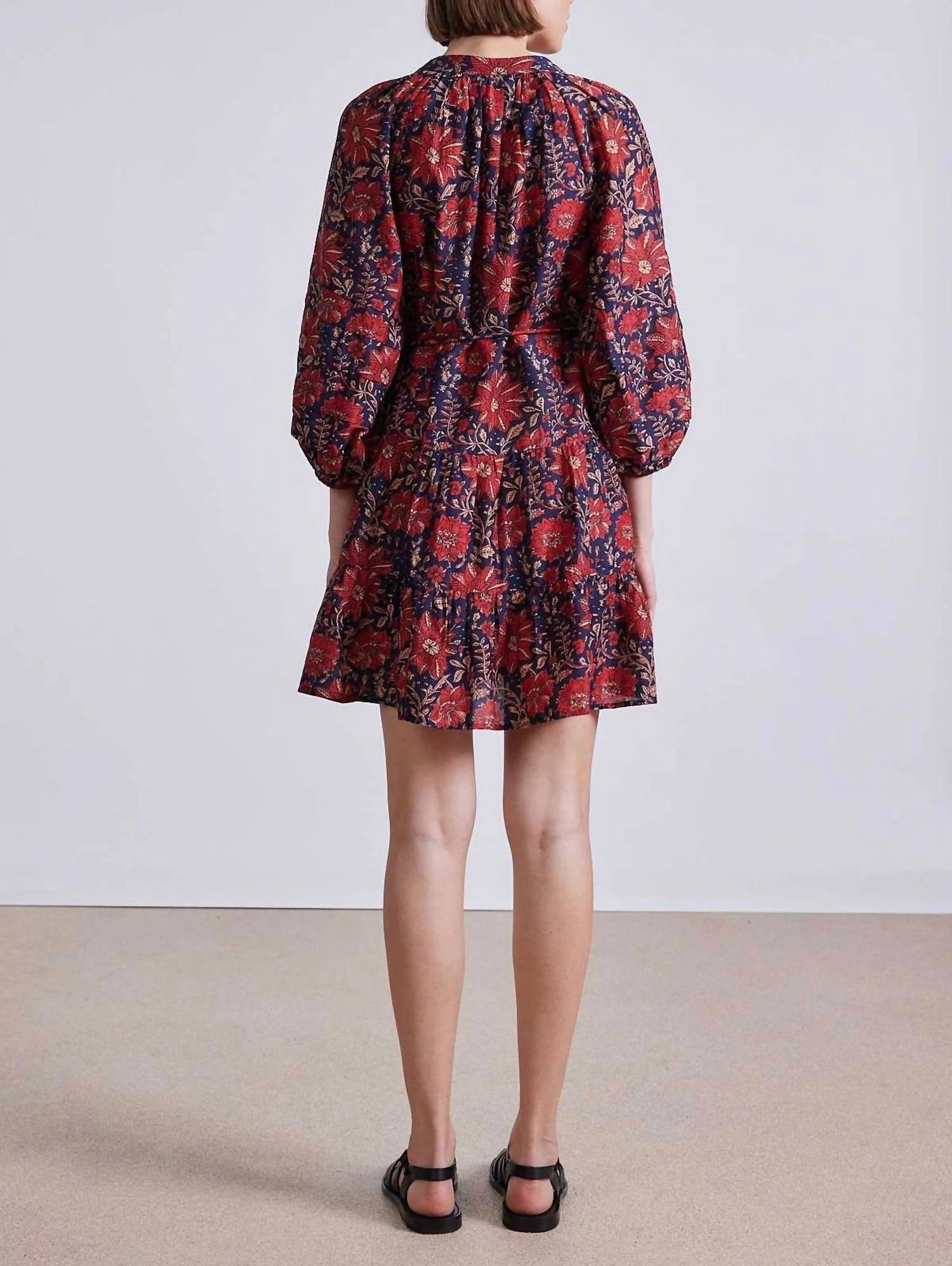 APIECE APART Alessa Dress in scarlet - women's dress - alternate view