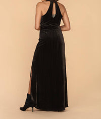 Dassia Velvet Halter Maxi Dress