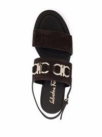 Salvatore Ferragamo Women's Gancini Plaque Suede Sandals in brown - women's sandal - view 150