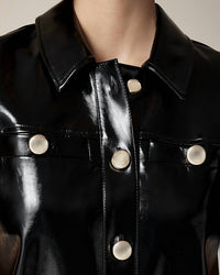 J.Crew - Gamine Shirtdress In Faux Patent Leather