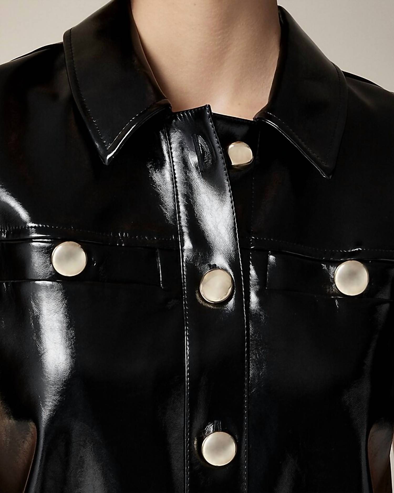 J.Crew - Gamine Shirtdress In Faux Patent Leather