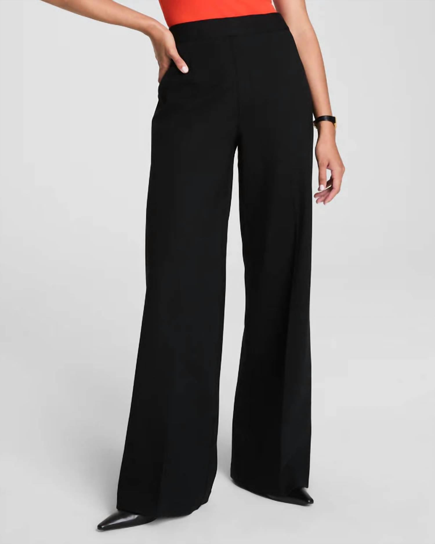 Spanx Perfect Fit Ponte Wide Leg Pant in black 1 - women's pants
