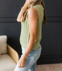 Staccato - Knit Button Tank Top