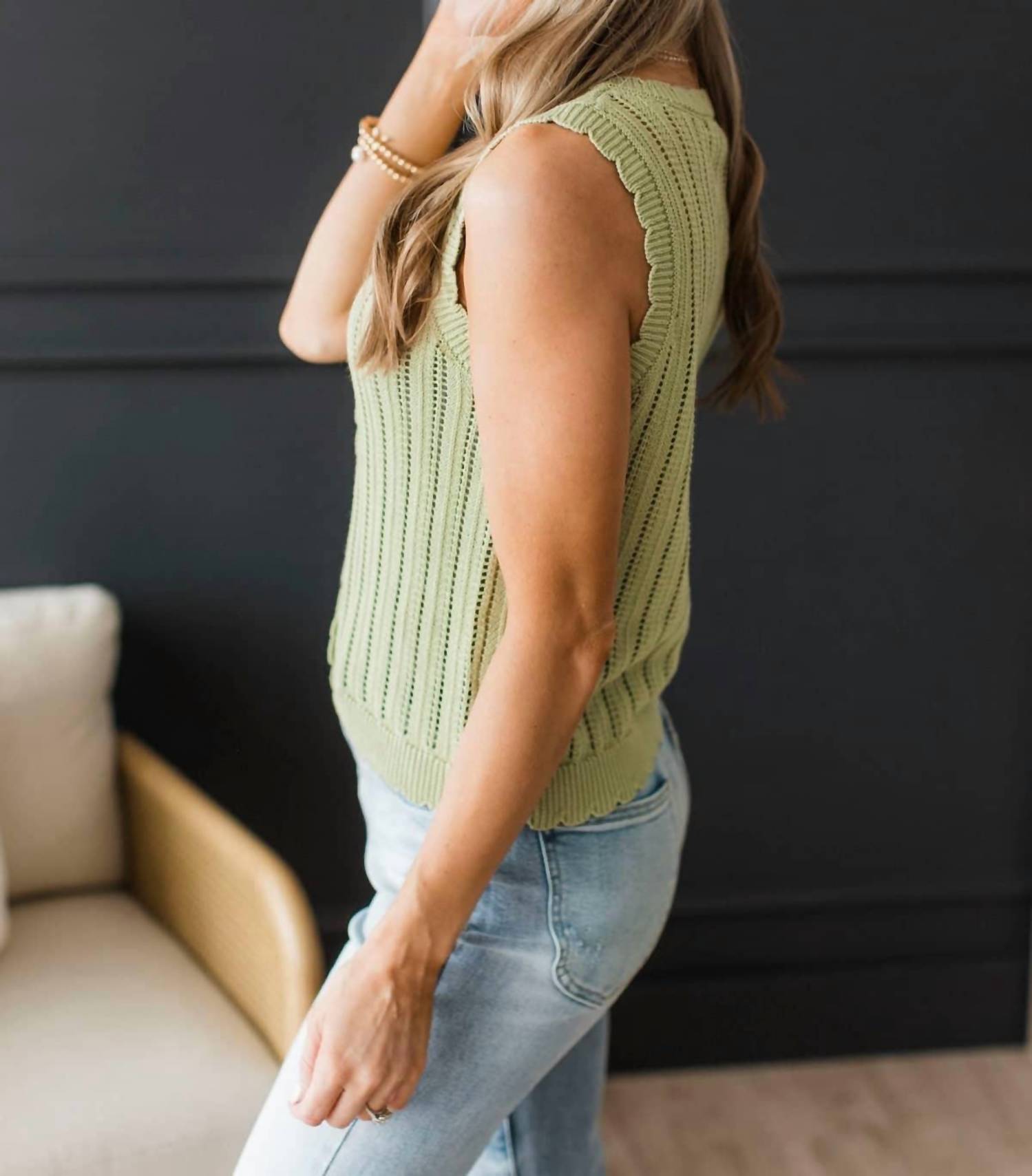 Staccato - Knit Button Tank Top