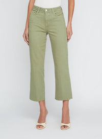 L'Agence Wanda High Rise Crop Wide Leg Pant in soft army - women's pants