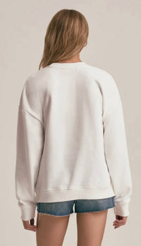 Favorite Daughter Collegiate Sweatshirt in white - women's top - detail view