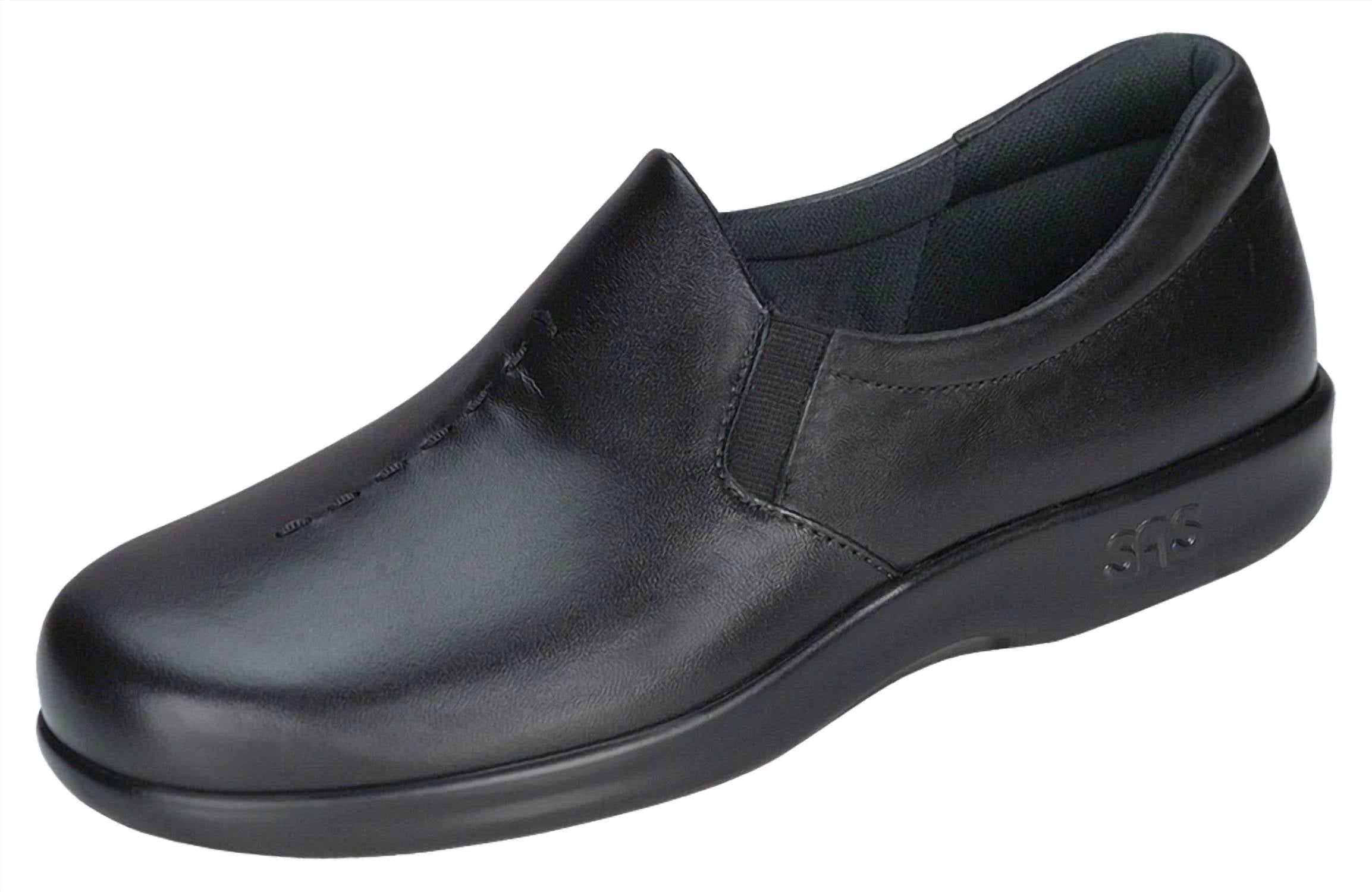 SAS Women's Viva Leather Slip-on Shoes in black - women's flats - detail view