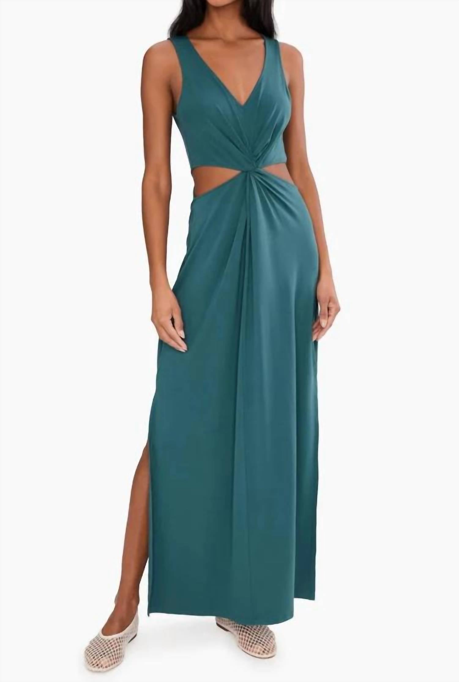 Beyond Yoga - Maxi Around The World Front Twist Dress