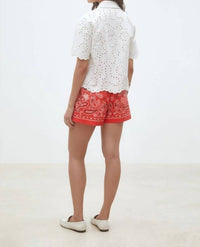 Suncoo - Lory Geometric English Embroideries Blouse