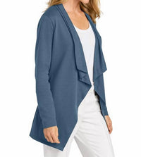 Port Authority Women’s Breakwater Open Cardigan in dusk blue - women's cardigan - alternate view
