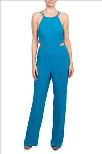 Aidan Mattox - Spaghetti Strap Cutout Tie Back Jumpsuit
